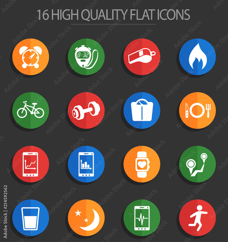 monitoring apps 16 flat icons monitoring apps 16 flat icons