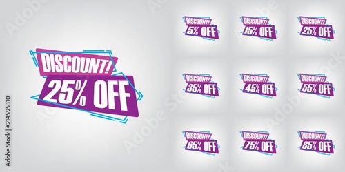 purple abstract geometric sale banners. vintage and trendy discount backgrounds set. 