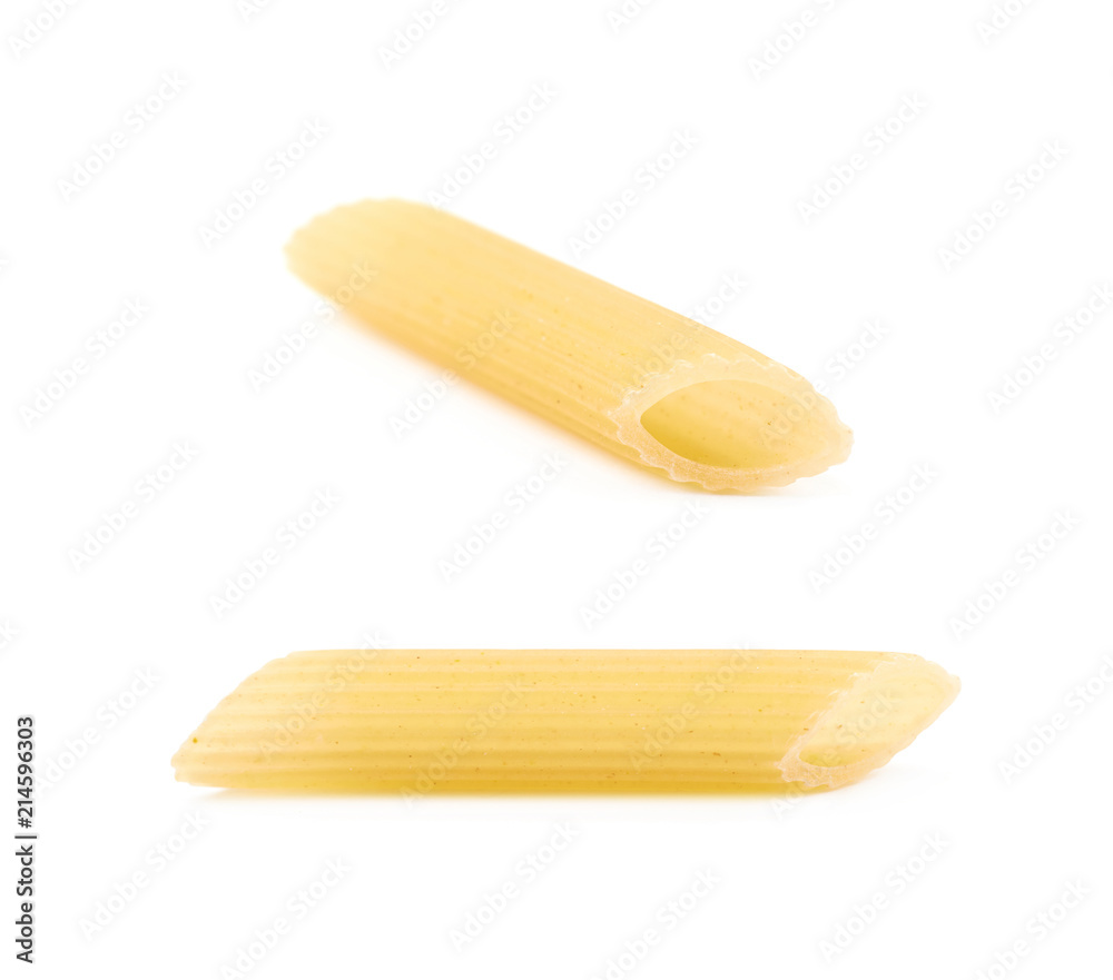 Dry penne pasta isolated Dry penne pasta isolated