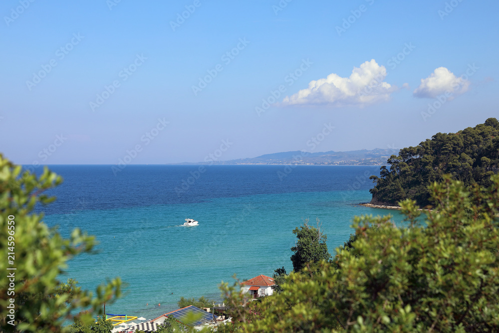 Mediterranean landscape with sea view in Greece