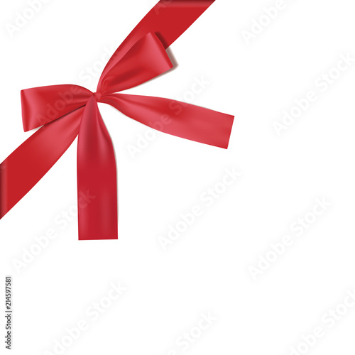 light red silk bow with ribbon decoration for gift