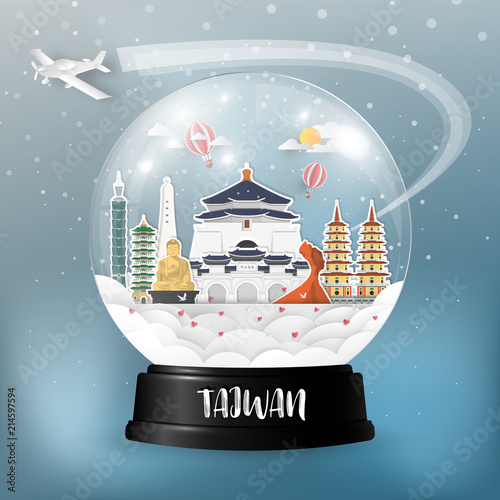Taiwan Landmark Global Travel And Journey paper background. Vector Design Template.used for your advertisement, book, banner, template, travel business or presentation