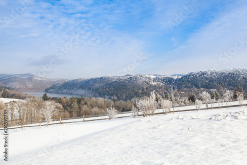 Slapy dam in Czech Republic. Winter scenery © Radomir Rezny