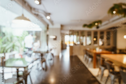 abstract blur and defocused in cafe restaurant for background