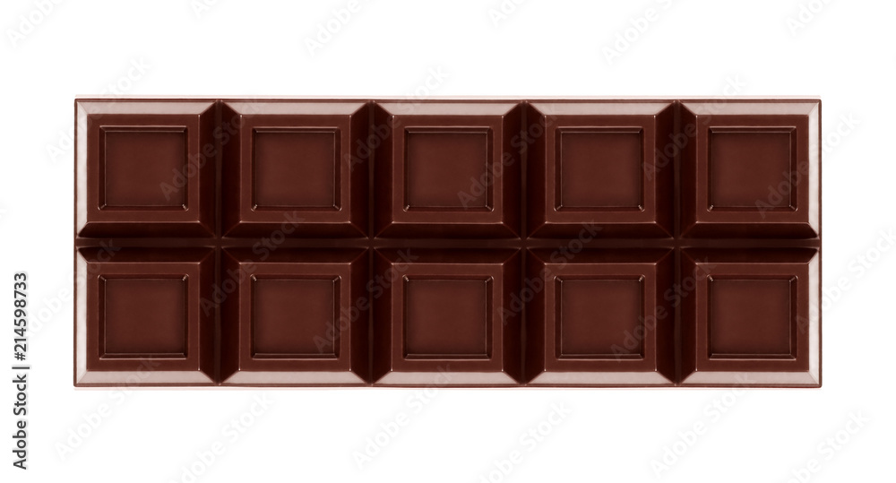 Chocolate bars on white background