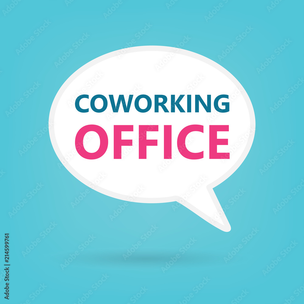 coworking office written on speech bubble- vector illustration coworking office written on speech bubble- vector illustration