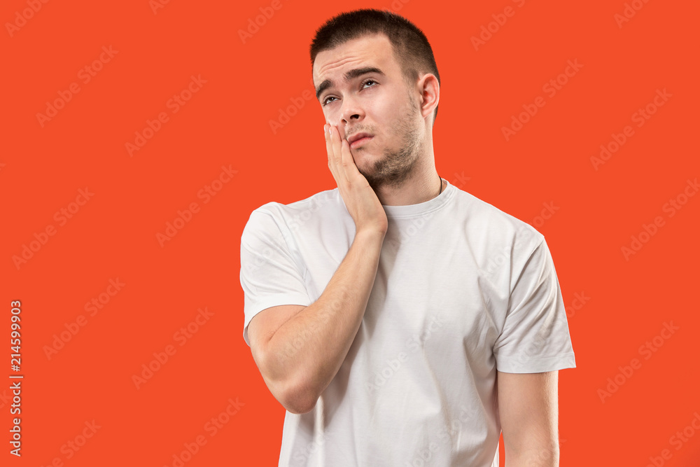 Young man is having toothache. Young man is having toothache.