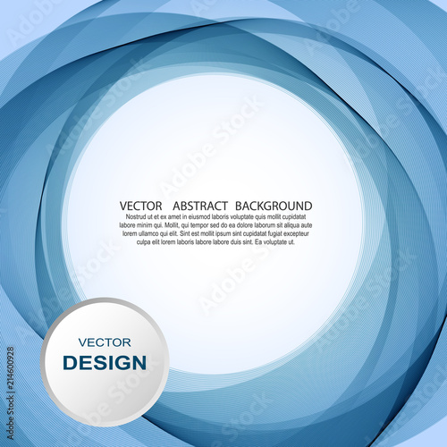 Abstract light blue vortex text presentation layout