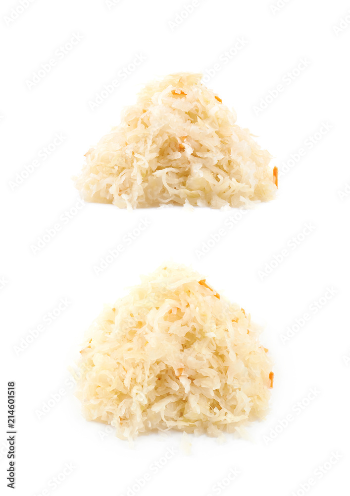 Pile of german sauerkraut isolated