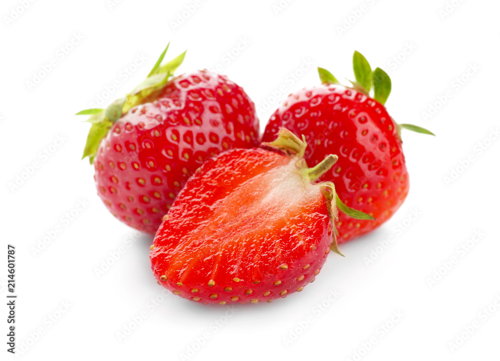 Tasty red strawberries on white background Tasty red strawberries on white background