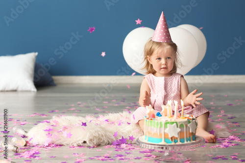 Cute little girl with birth...