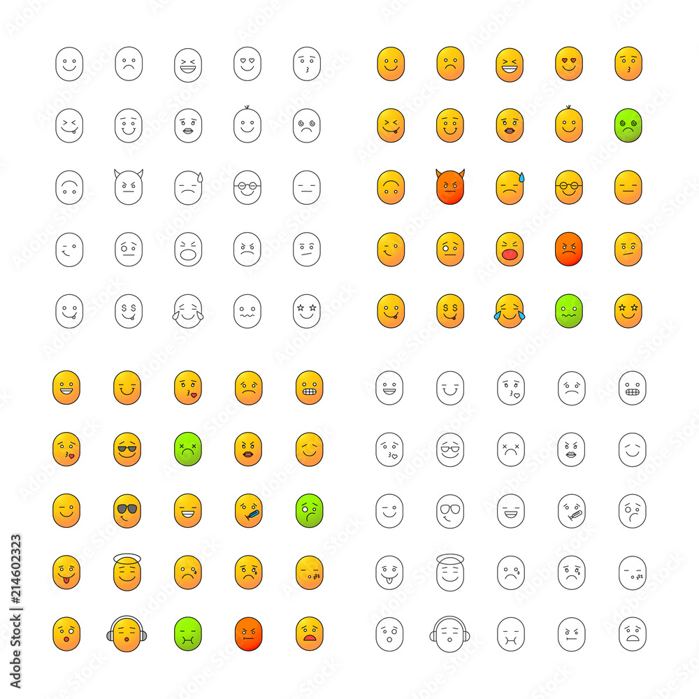 Smiles icons set Smiles icons set