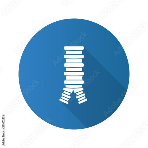 Trachea flat design long shadow glyph icon