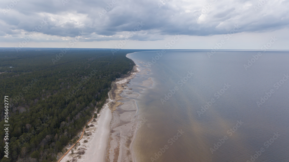 Roja Latvia Baltic Sea Seaside Aerial drone top view
