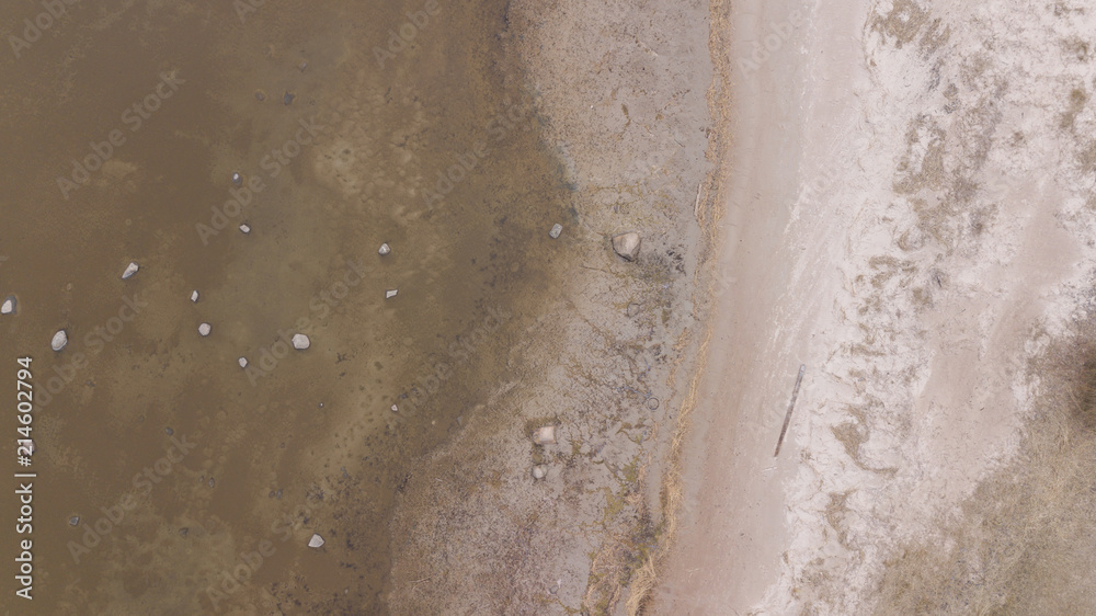 Obraz premium Roja Latvia Baltic Sea Seaside Aerial drone top view