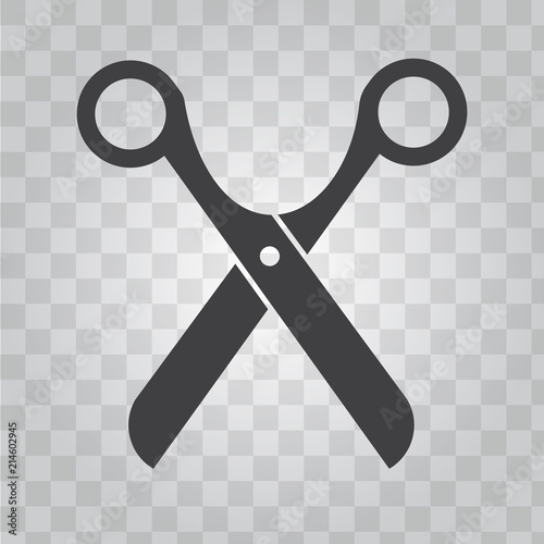 Scissors vector icon for barber shop symbol. Solid and flat color design vector.