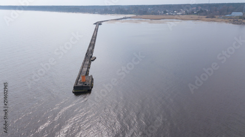 Harbor Roja Latvia Aerial view of countryside drone top view