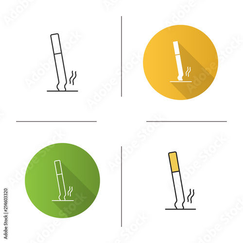 Stubbed out cigarette icon