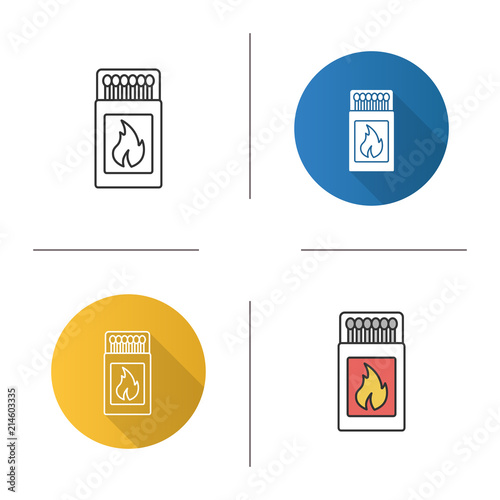 Open matchbox with matchsticks icon