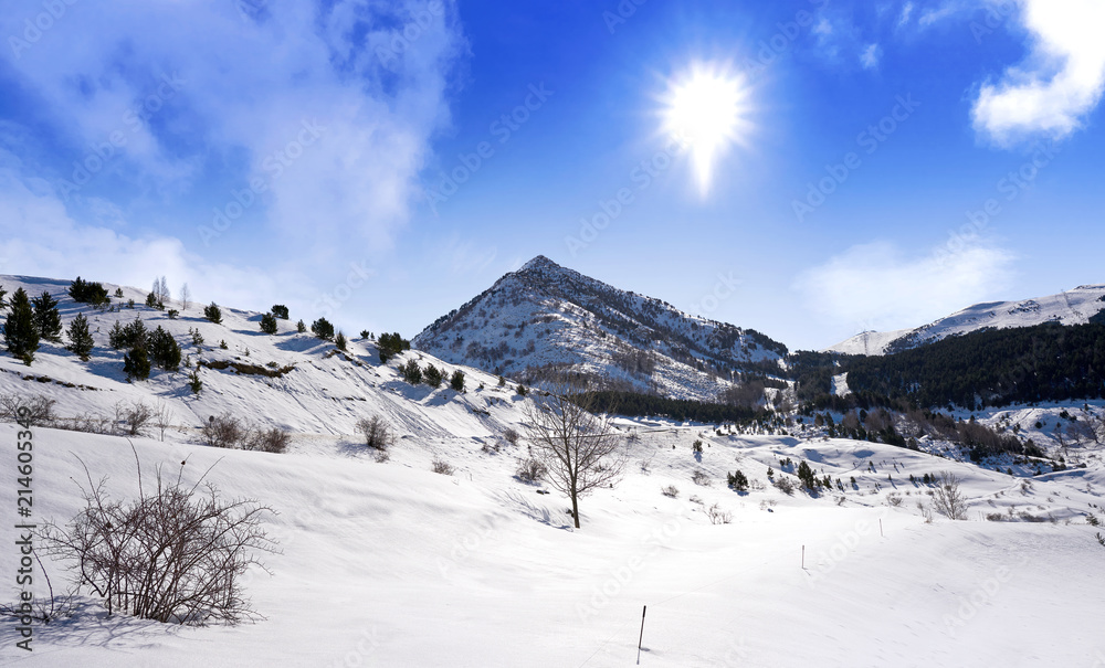 Cerler Ampriu mountain in Pyrenees Huesca Spain