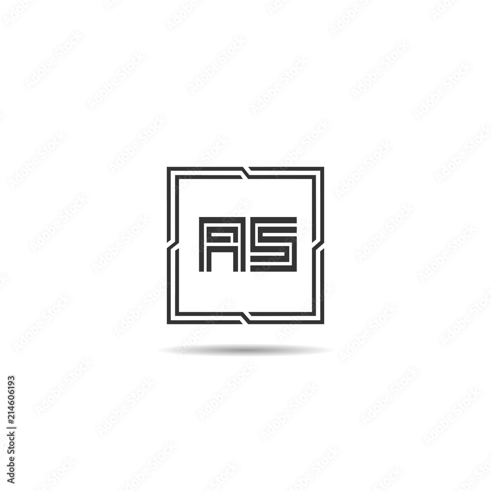 Initial Letter AS Logo Template Design