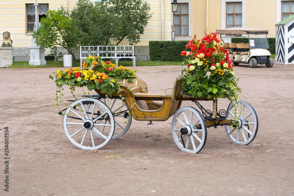 Imperial bouquet festival in Pavlovsky park, Pavlovsk, St. Petersburg, Russia