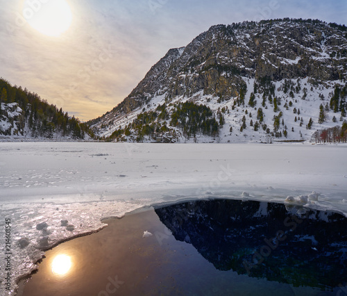 Fotografie Panticosa snow ice in Huesca Pyrenees Spain
