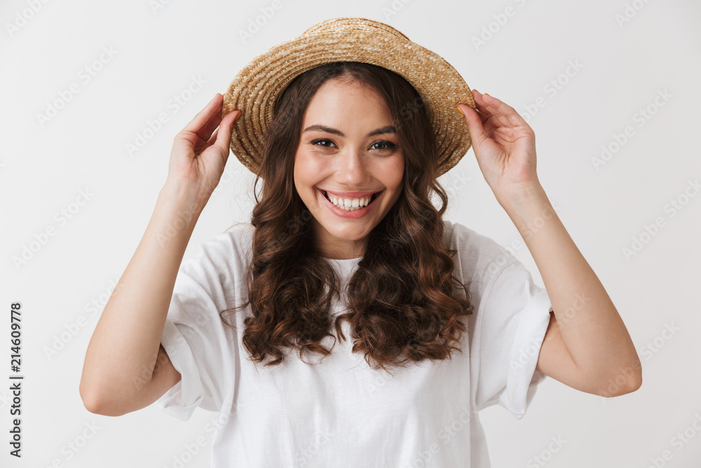 Close up portrait of a cheerful young casual brunette woman Close up portrait of a cheerful young casual brunette woman