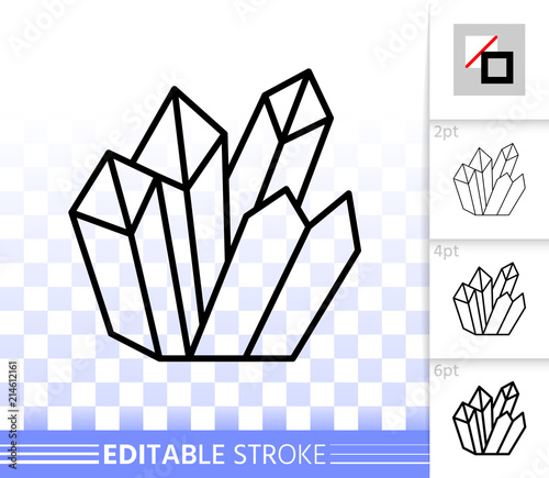 Crystal simple black line vector icon