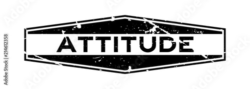 Grunge black attitude word hexagon rubber seal stamp on white background