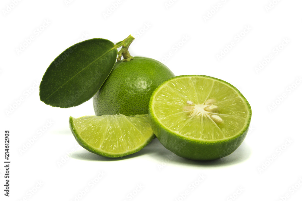 Green lime isolated on white background. Green lime isolated on white background.