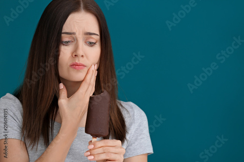 Young woman with sensitive ...