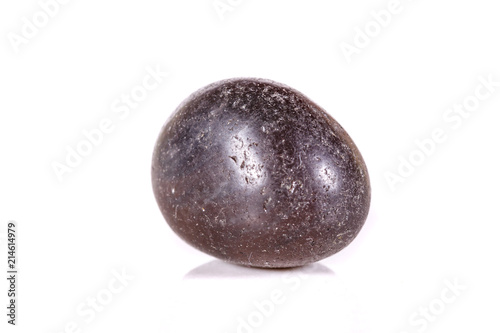 Macro mineral stone lignite on a white background photo