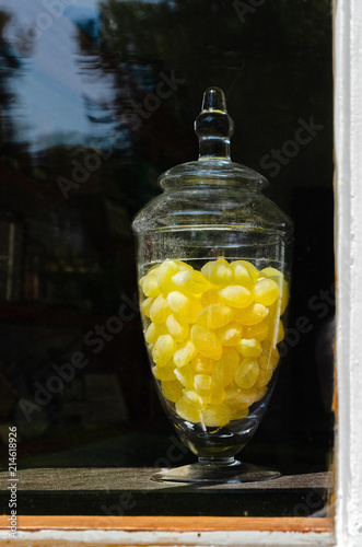 Lemon Drops in Vintage Jar