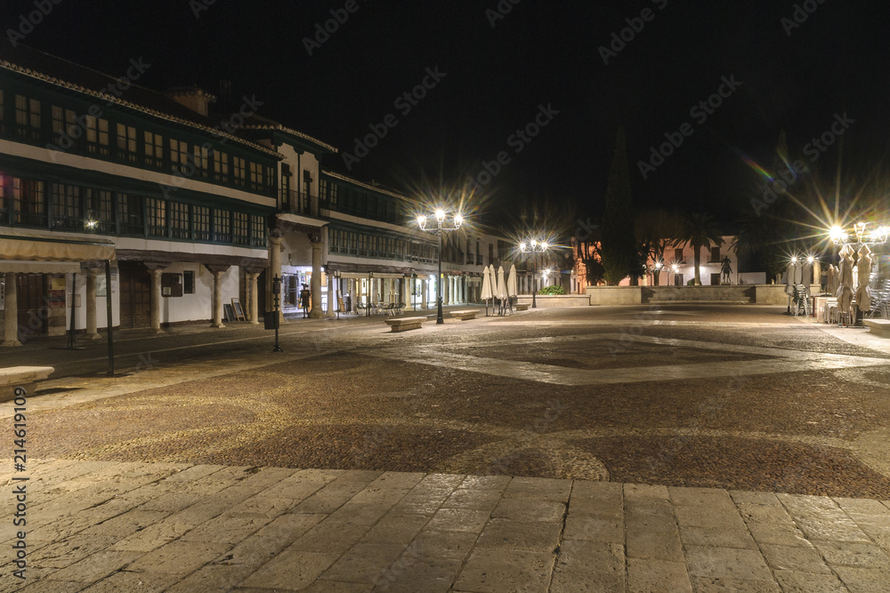 night view of the main square of Almagro in the province of Ciudad Real, Spain. night view of the main square of Almagro in the province of Ciudad Real, Spain.