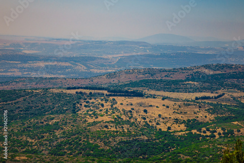 View of Galilee Hills at summertime, Galilee, Israel