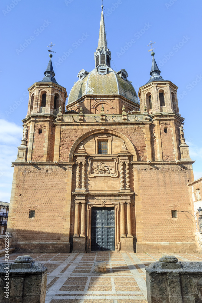 church of Christ in the main square of the Middle Ages in the town of San Carlos del Valle, Ciudad Real, Spain
