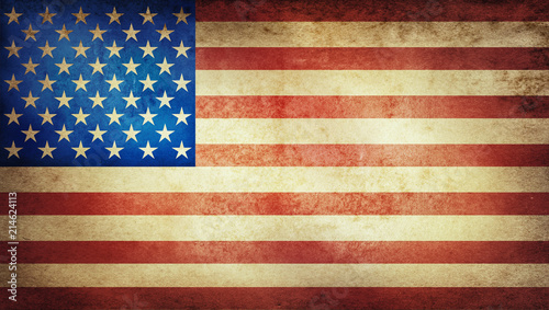 Old grunge vintage American US national flag