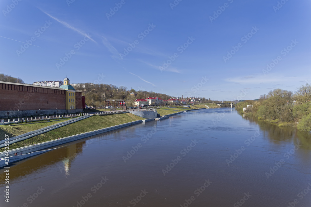 Embankment of the Dnieper in the center of Smolensk, Russia.