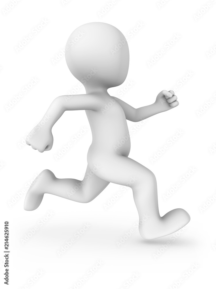 3d rendered white running man. 3d rendered illustration. 3d rendered white running man. 3d rendered illustration.