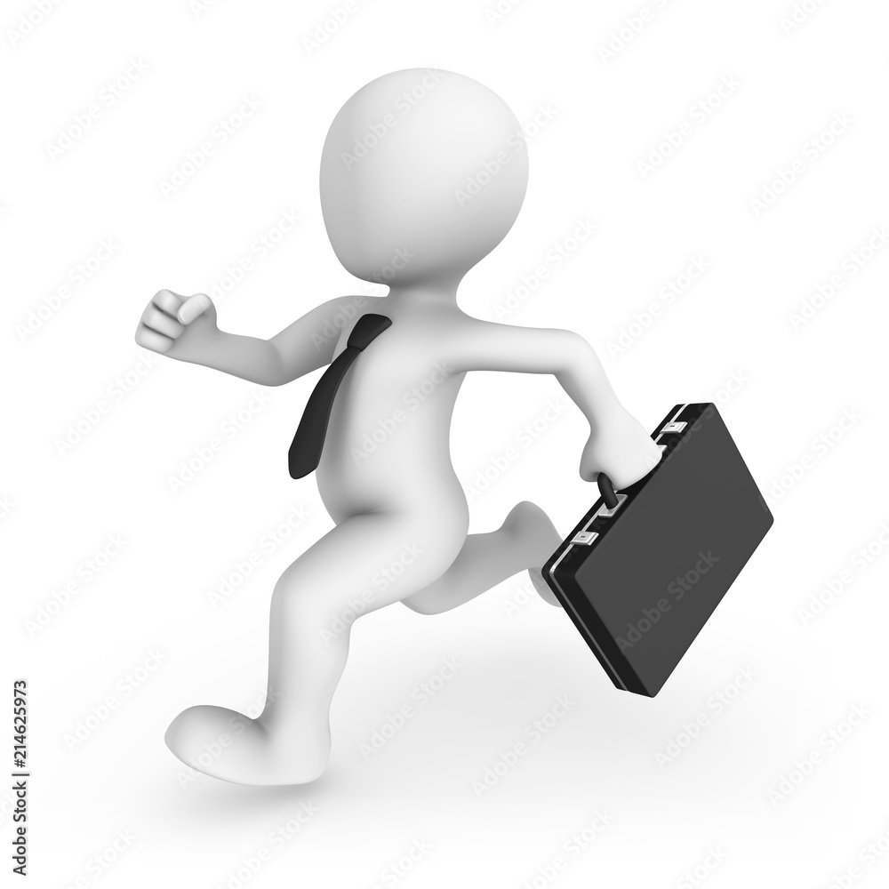 3d rendered white running businessman. 3d rendered illustration. 3d rendered white running businessman. 3d rendered illustration.