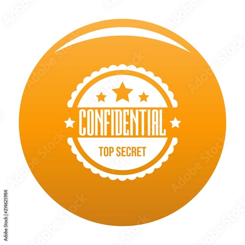 Confidental logo. Simple illustration of confidental vector logo for any design orange photo