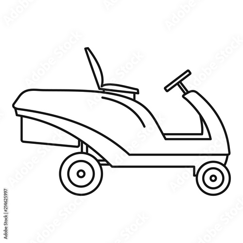 Grass cut truck icon. Outline illustration of grass cut truck vector icon for web design isolated on white background