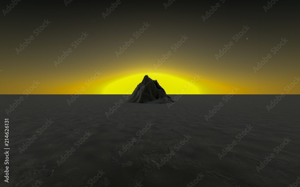 Mountain Scene. 3D Render Mountain Scene. 3D Render