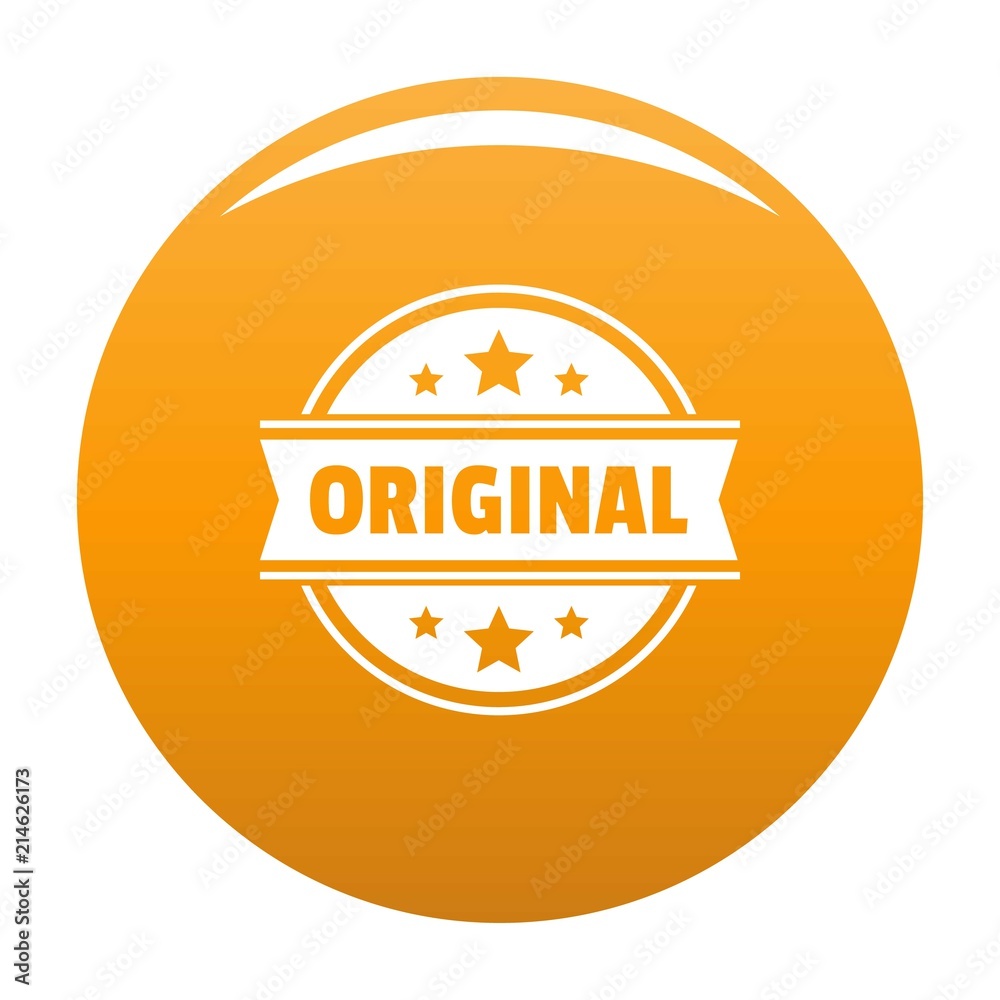Original logo. Simple illustration of original vector logo for any design orange