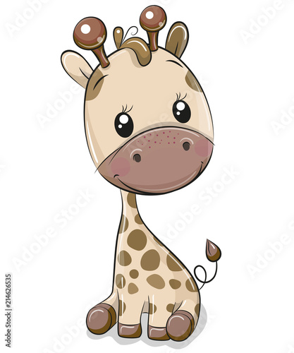 Fototapeta Naklejka Na Ścianę i Meble -  Cute Giraffe isolated on a white background