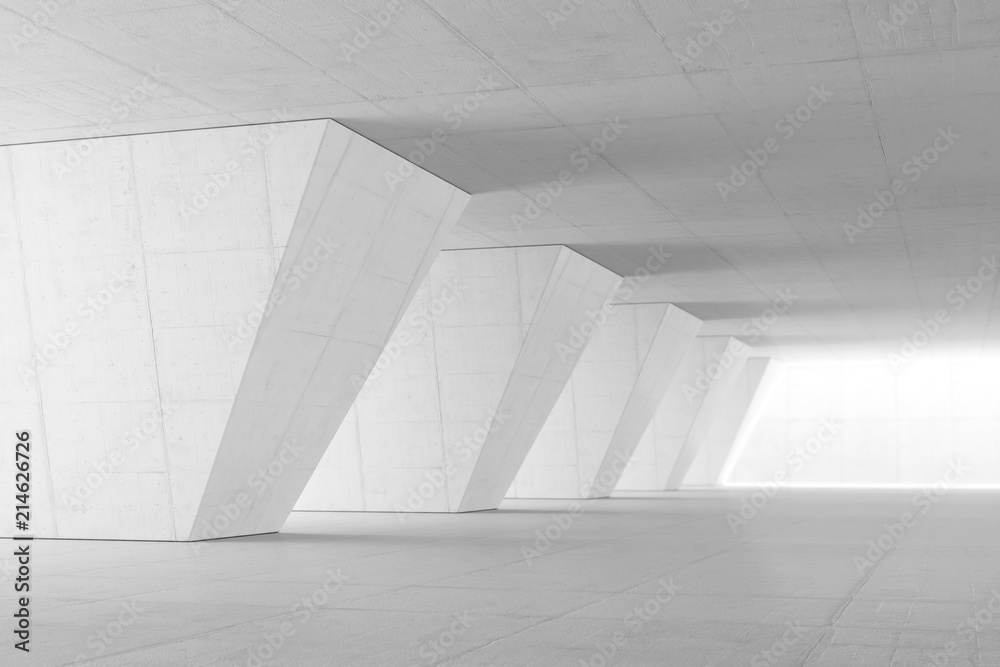 Abstract Empty space with white wall. Modern blank showroom with floor. Future concept. 3d rendering. Abstract Empty space with white wall. Modern blank showroom with floor. Future concept. 3d rendering.