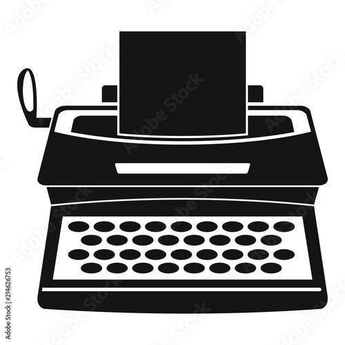 Typewriter icon. Simple illustration of typewriter vector icon for web design isolated on white background