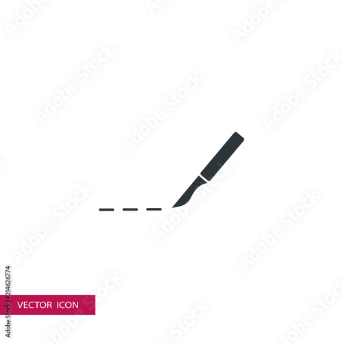 scalpel, surgery knife vector icon illustration