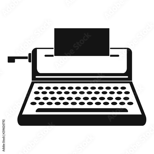 Small typewriter icon. Simple illustration of small typewriter vector icon for web design isolated on white background